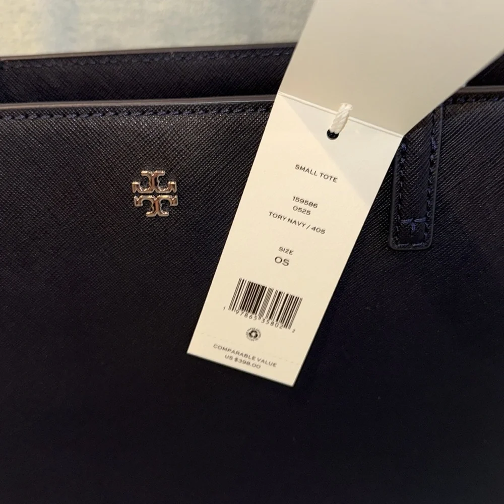 Tory Burch Elegant Tory Navy Small Tote